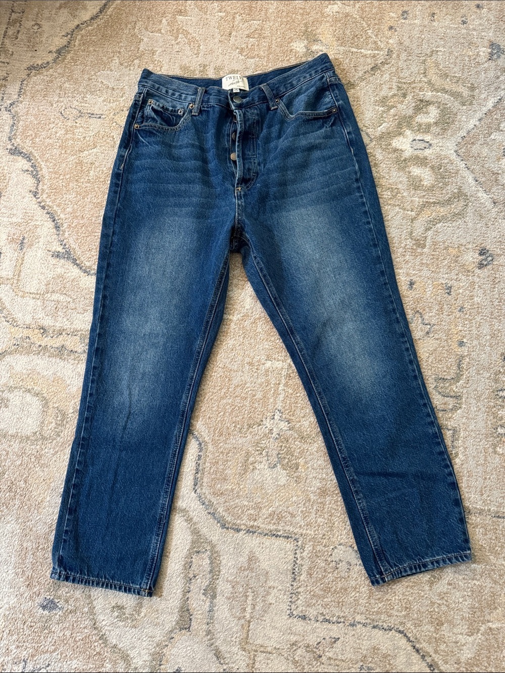 Twelve by OnTwelfth Classic Dark Blue Button-Fly Jeans 28